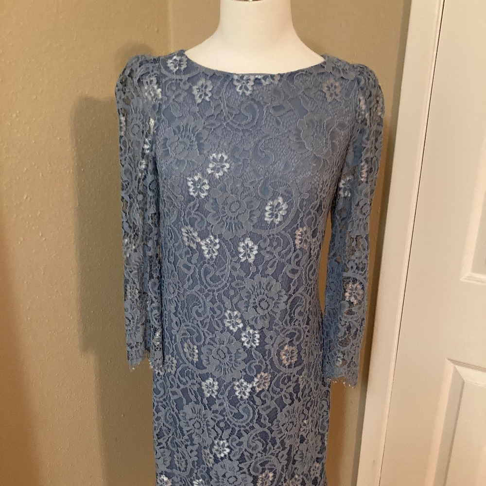 Jessica Howard Blue Lace Dress